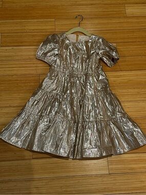 Crewcuts Shimmery Gold Metallic Dress